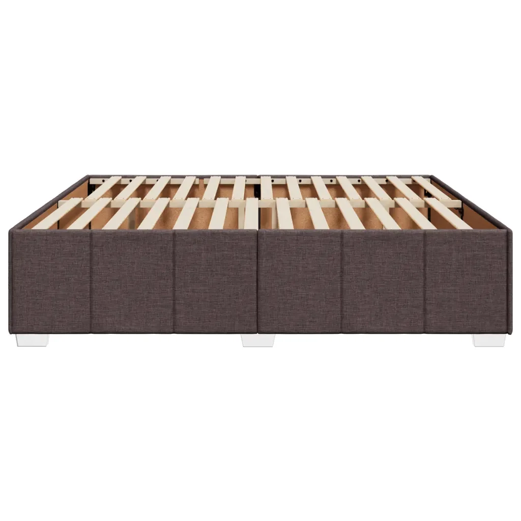 Letto matrimoniale | Letto per adulti | Giroletto senza Materasso Marrone Scuro 180x200 cm Tessuto - Image 5