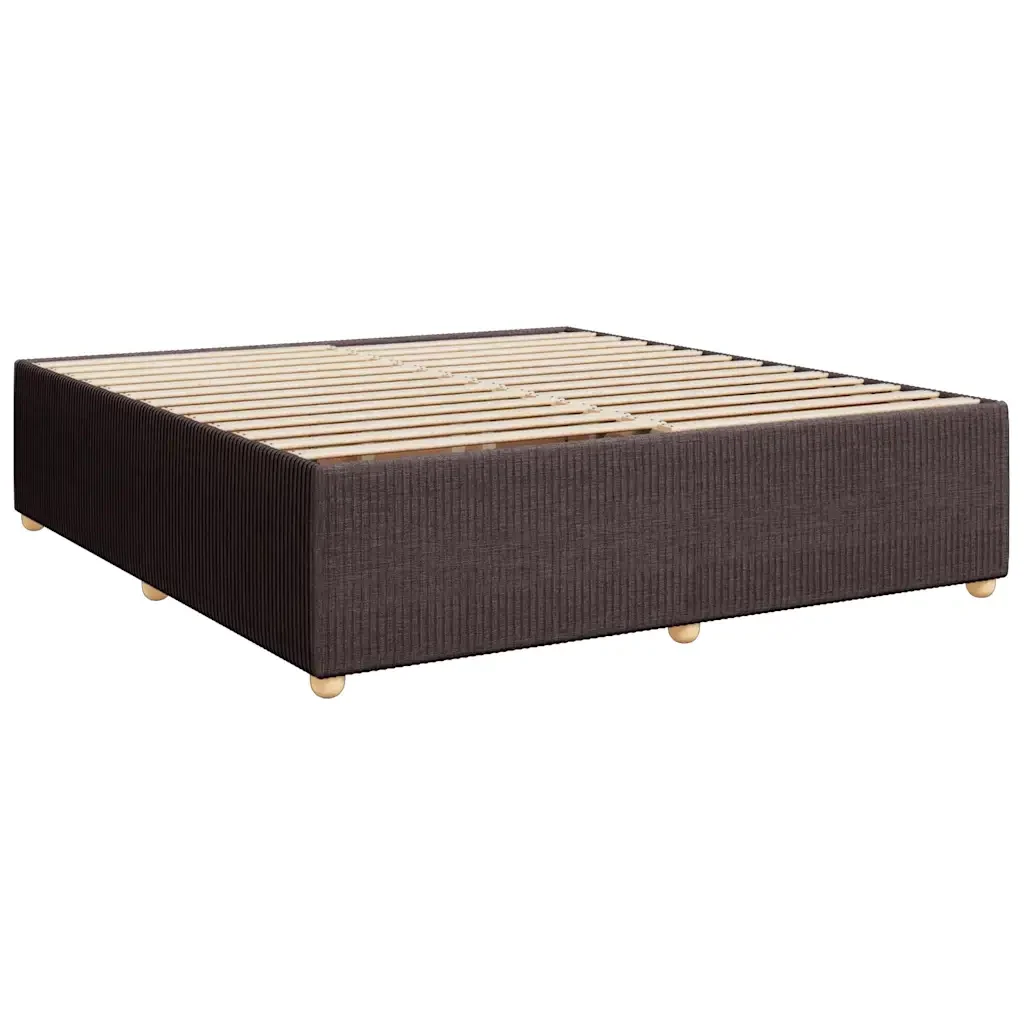 Letto matrimoniale | Letto per adulti | Giroletto senza Materasso Marrone Scuro 180x200 cm Tessuto - Image 3