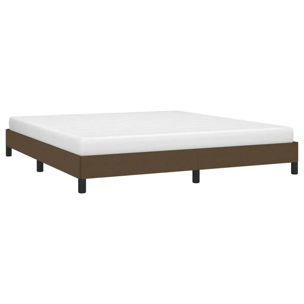 Letto matrimoniale | Letto per adulti | Giroletto senza Materasso Marrone Scuro 180x200 cm Tessuto - Image 3
