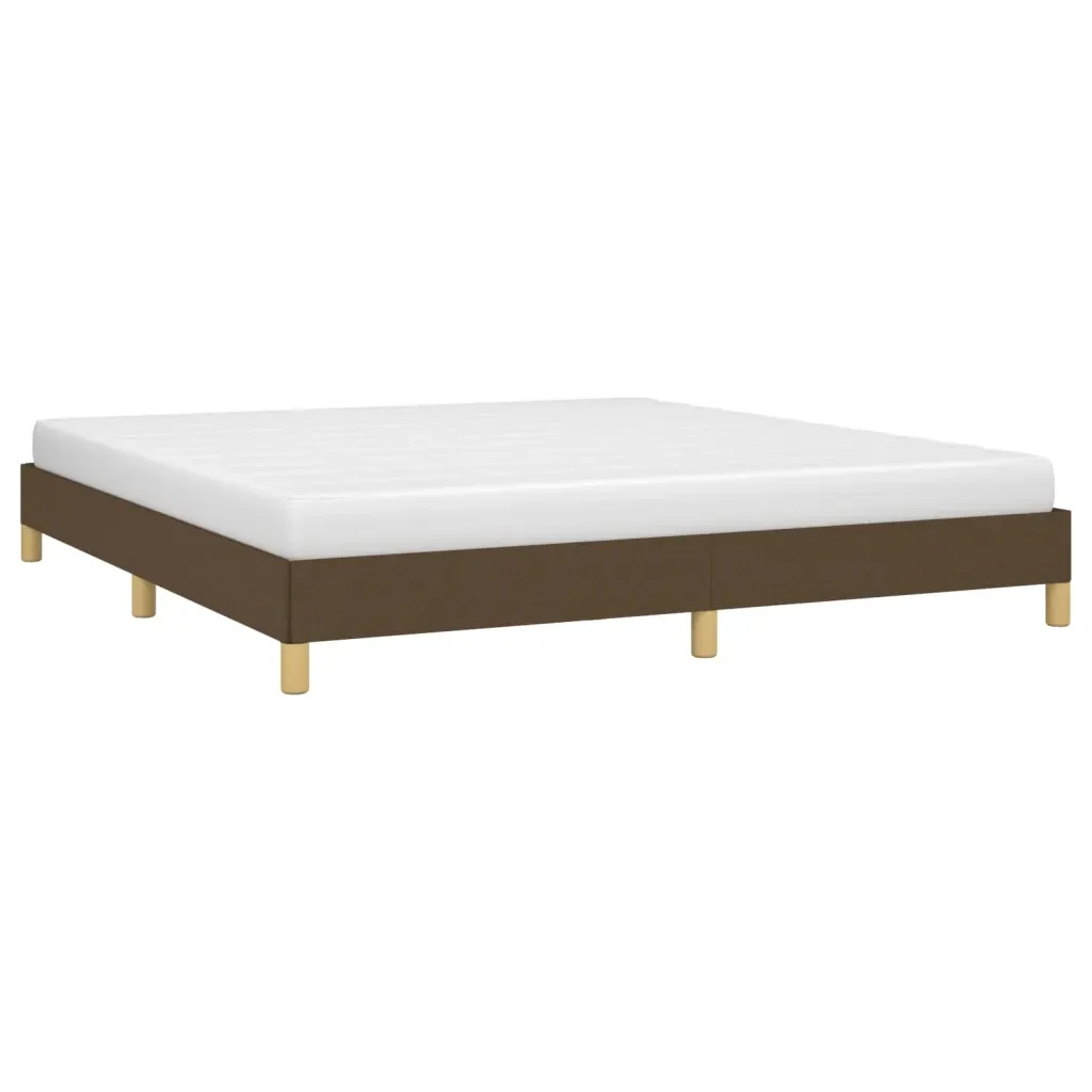 Letto matrimoniale | Letto per adulti | Giroletto senza Materasso Marrone Scuro 180x200 cm Tessuto - Image 4