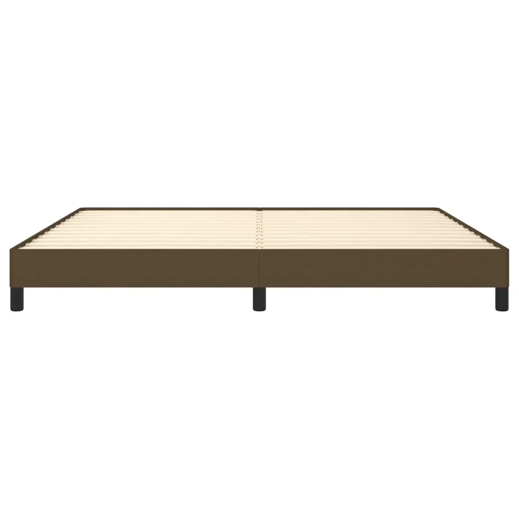 Letto matrimoniale | Letto per adulti | Giroletto senza Materasso Marrone Scuro 200x200 cm in Tessuto - Image 5