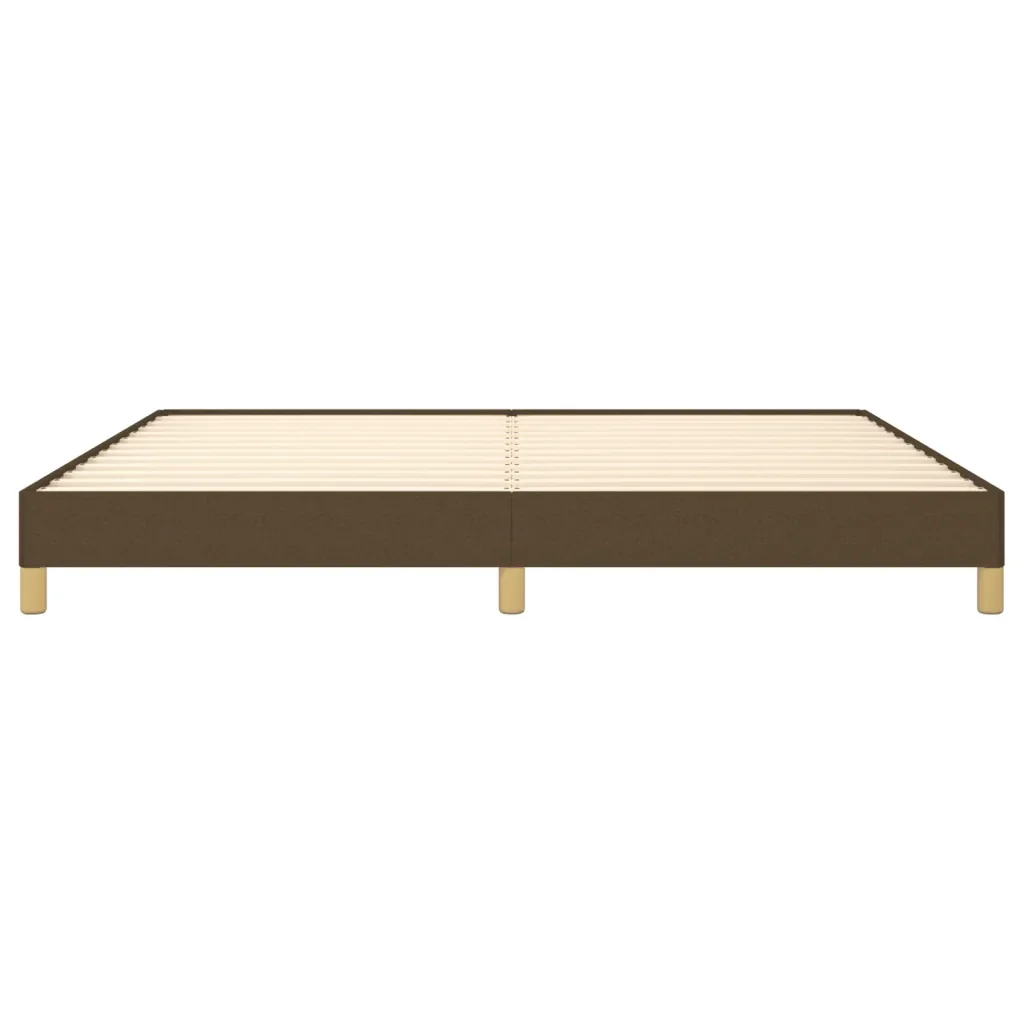 Letto matrimoniale | Letto per adulti | Giroletto senza Materasso Marrone Scuro 200x200 cm in Tessuto - Image 5