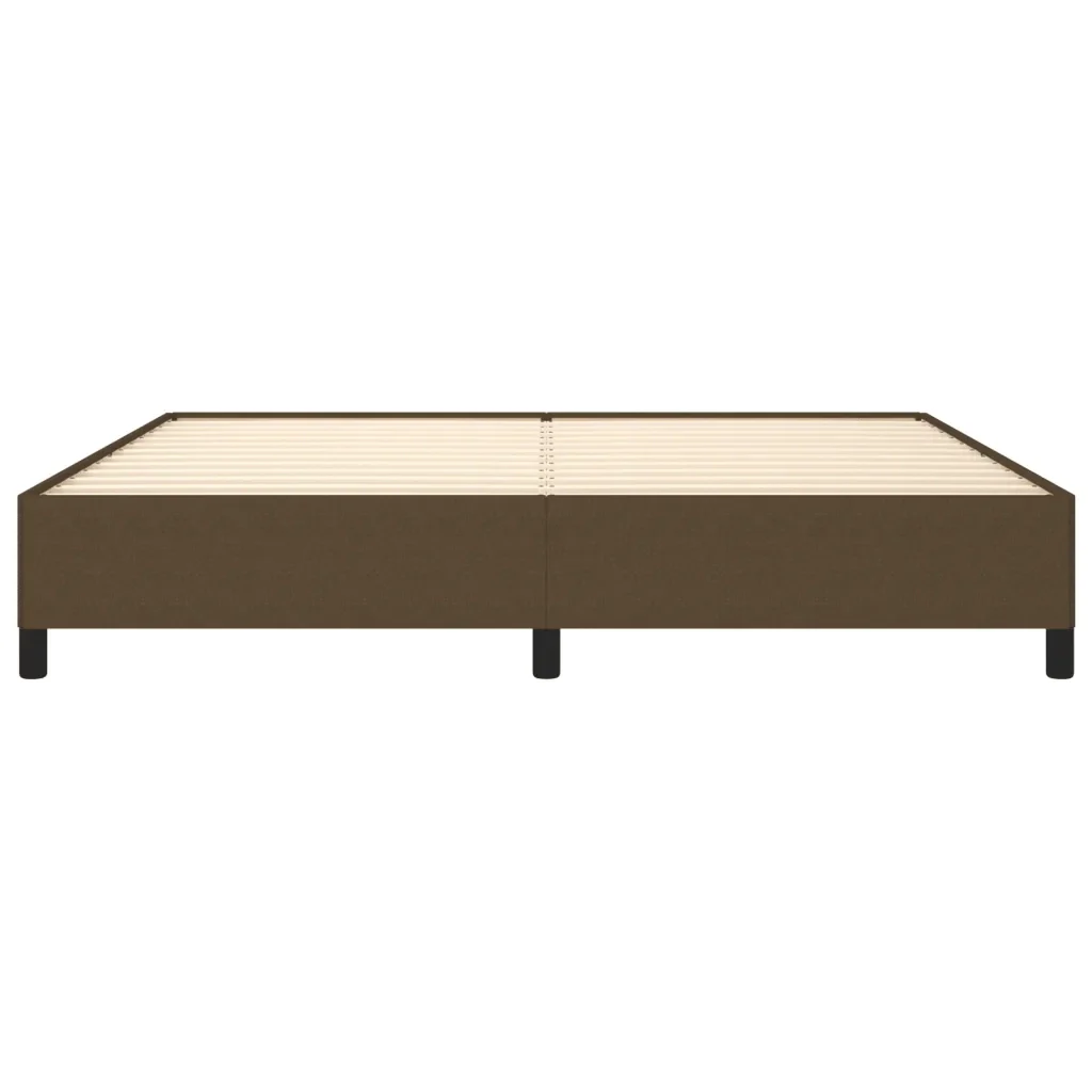 Letto matrimoniale | Letto per adulti | Giroletto senza Materasso Marrone Scuro 200x200 cm in Tessuto - Image 5