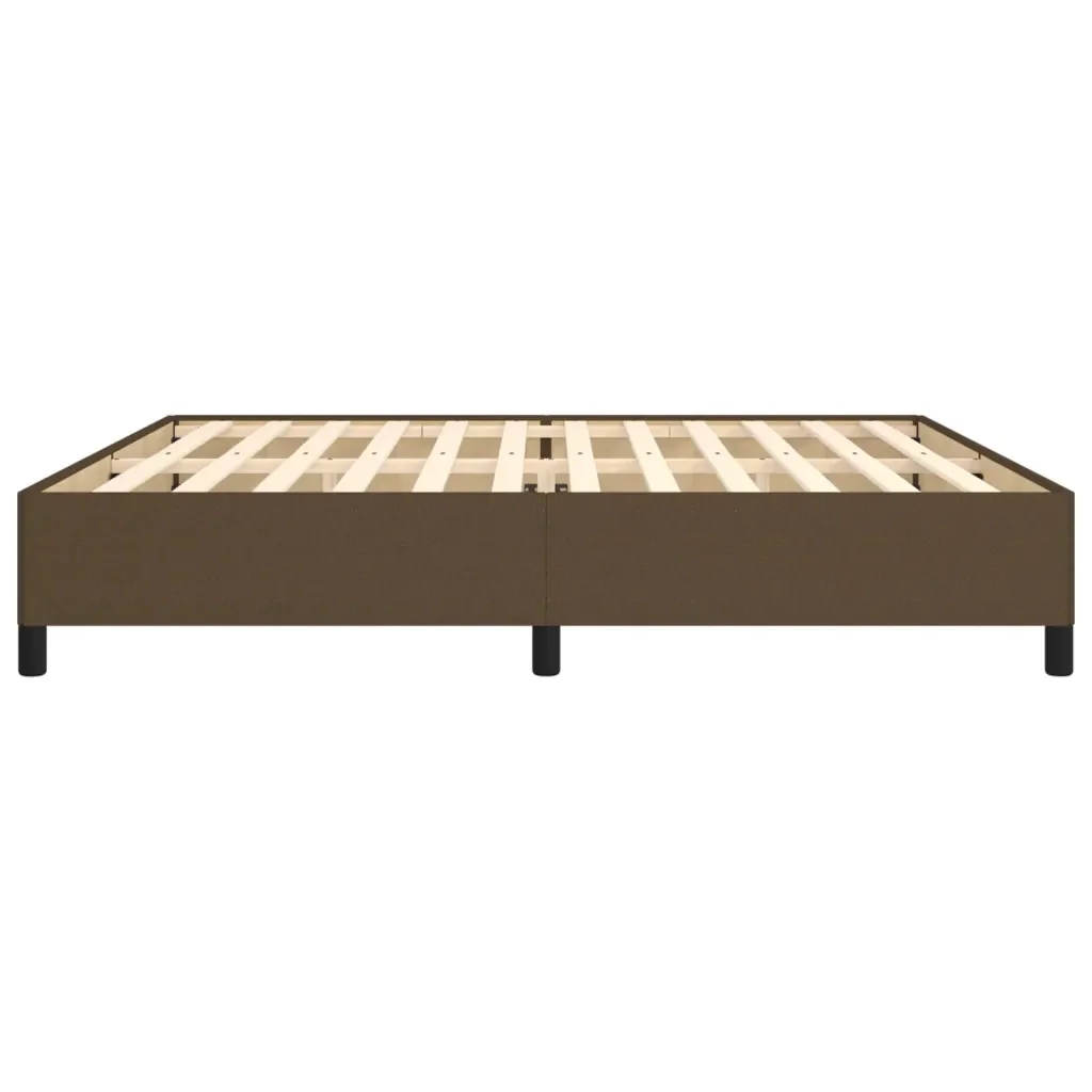 Letto matrimoniale | Letto per adulti | Giroletto senza Materasso Marrone Scuro 200x200 cm in Tessuto - Image 6