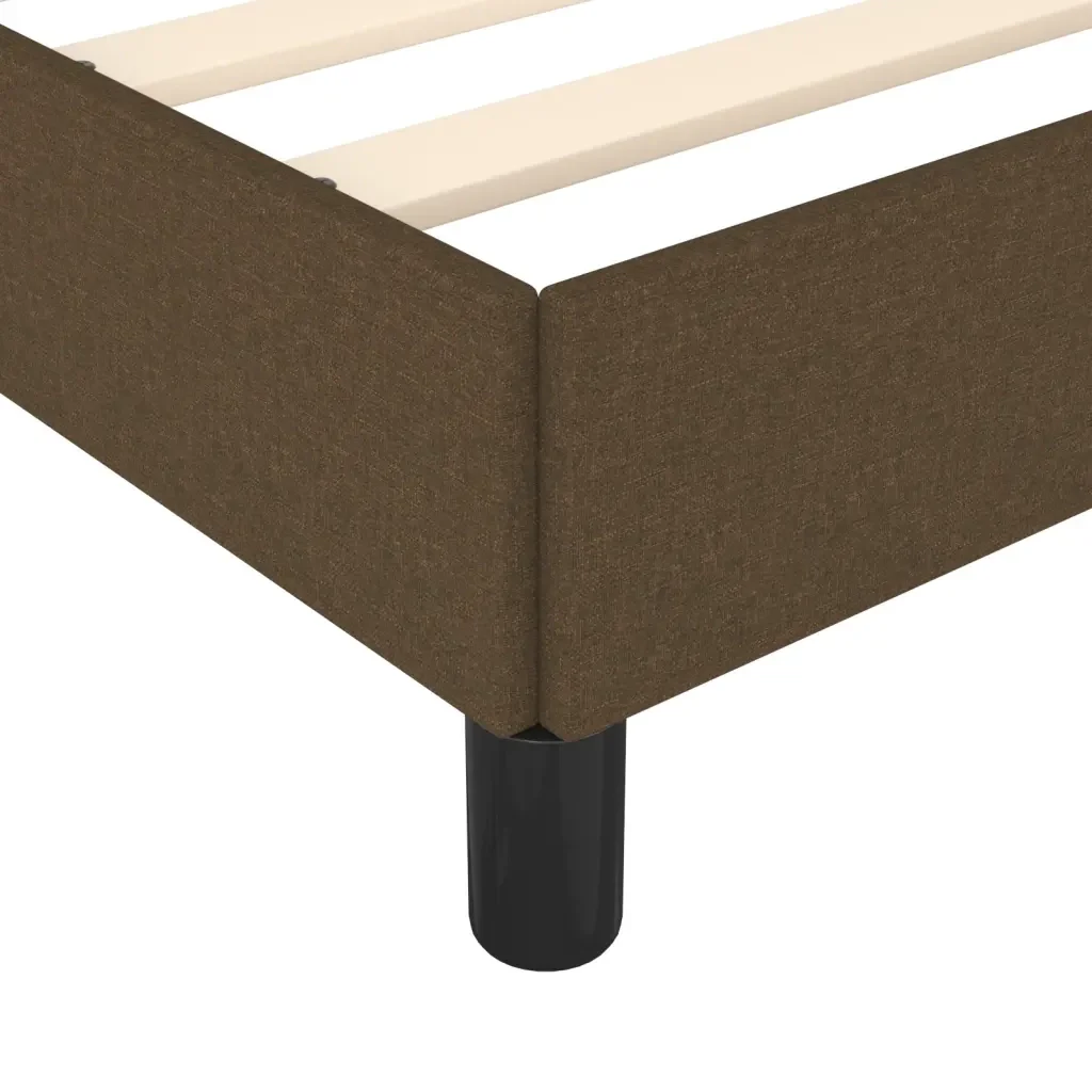 Letto matrimoniale | Letto per adulti | Giroletto senza Materasso Marrone Scuro 200x200 cm in Tessuto - Image 7