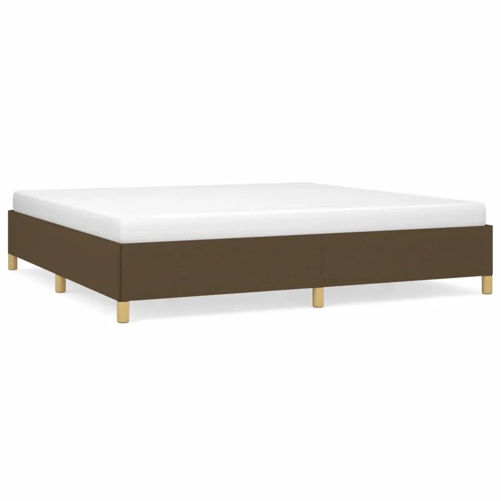 Letto matrimoniale | Letto per adulti | Giroletto senza Materasso Marrone Scuro 200x200 cm in Tessuto