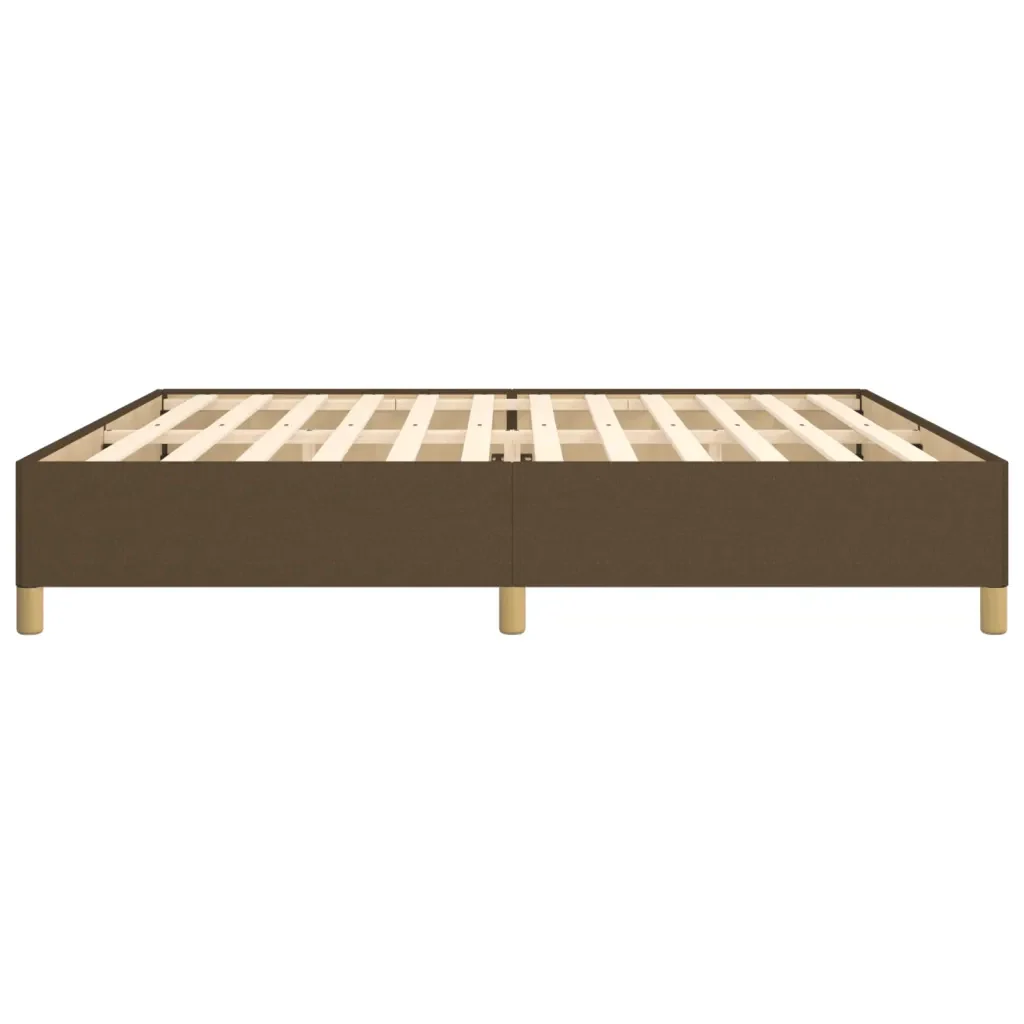 Letto matrimoniale | Letto per adulti | Giroletto senza Materasso Marrone Scuro 200x200 cm in Tessuto - Image 6