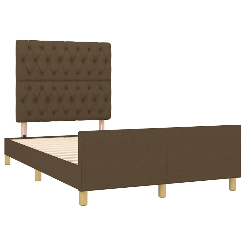 Letto matrimoniale | Letto per adulti | Giroletto senza Materasso Marrone Scuro 80x200 cm in Tessuto - Image 3