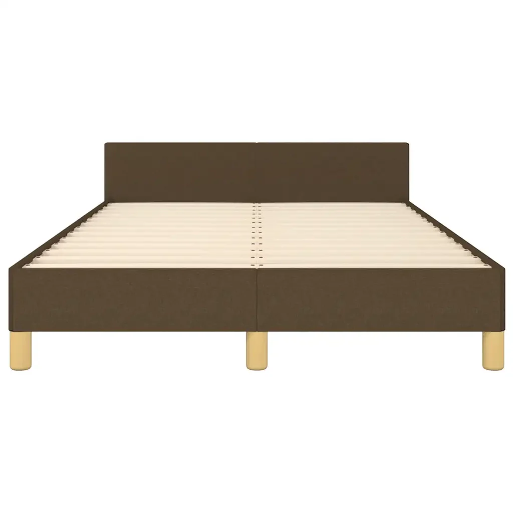 Letto matrimoniale | Letto per adulti | Giroletto senza Materasso Marrone Scuro 80x200 cm in Tessuto - Image 6