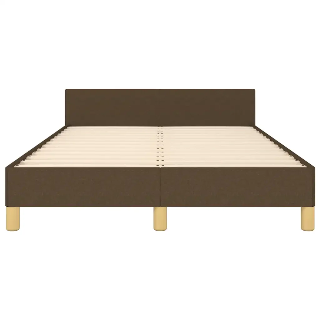 Letto matrimoniale | Letto per adulti | Giroletto senza Materasso Marrone Scuro 80x200 cm in Tessuto - Image 6
