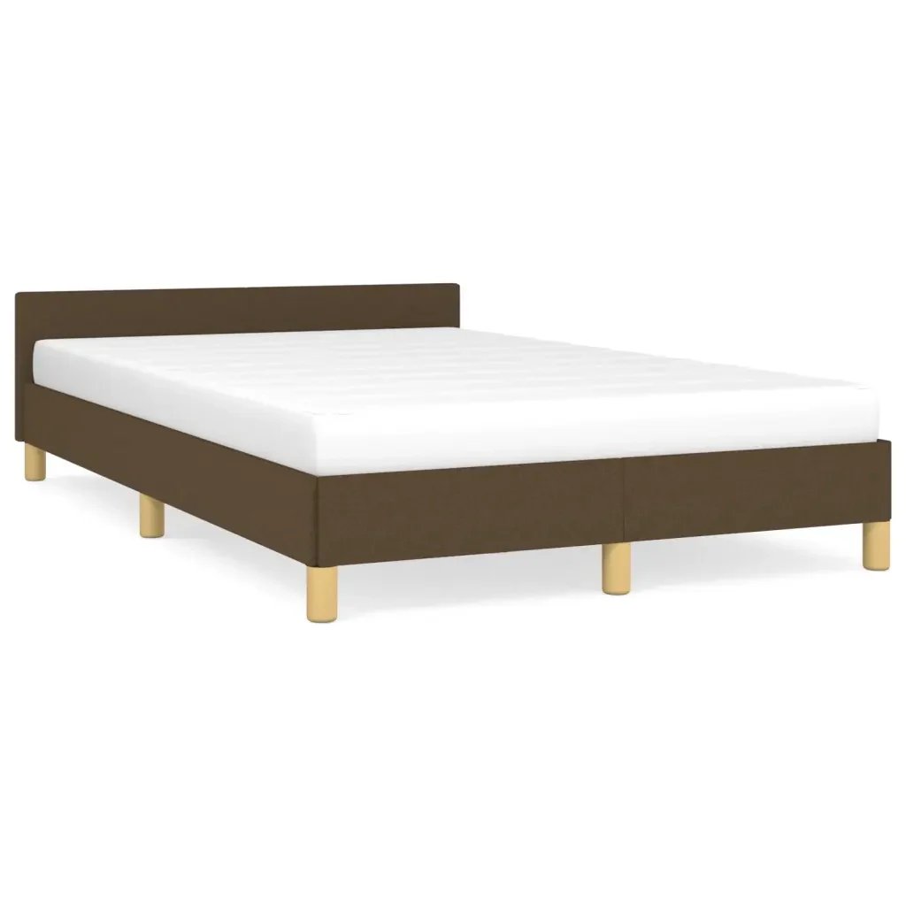 Letto matrimoniale | Letto per adulti | Giroletto senza Materasso Marrone Scuro 80x200 cm in Tessuto