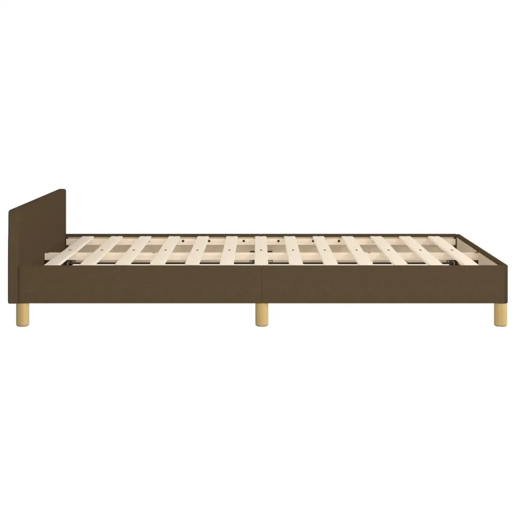 Letto matrimoniale | Letto per adulti | Giroletto senza Materasso Marrone Scuro 80x200 cm in Tessuto - Image 7