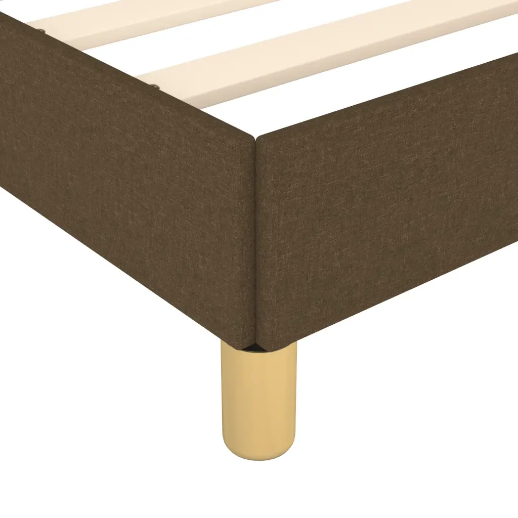 Letto matrimoniale | Letto per adulti | Giroletto senza Materasso Marrone Scuro 80x200 cm in Tessuto - Image 9