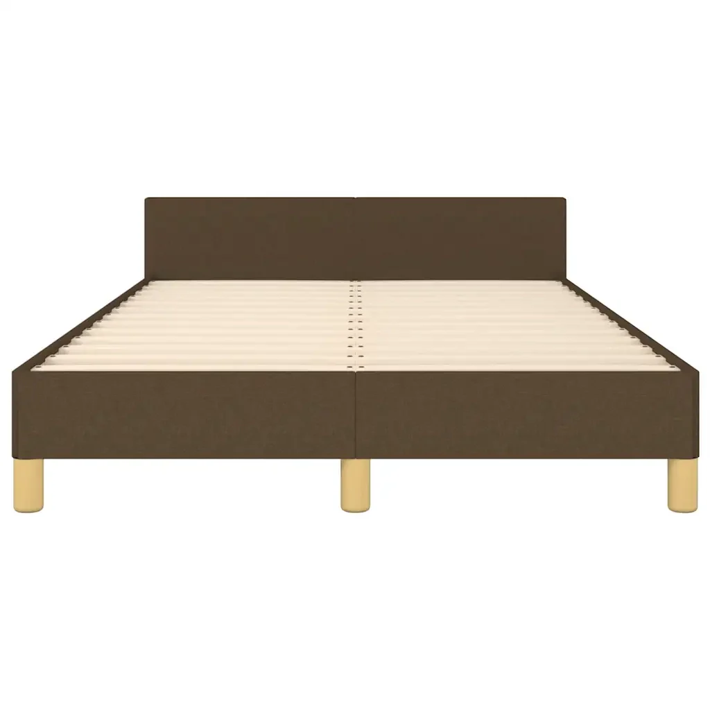 Letto matrimoniale | Letto per adulti | Giroletto senza Materasso Marrone Scuro 80x200 cm in Tessuto - Image 6