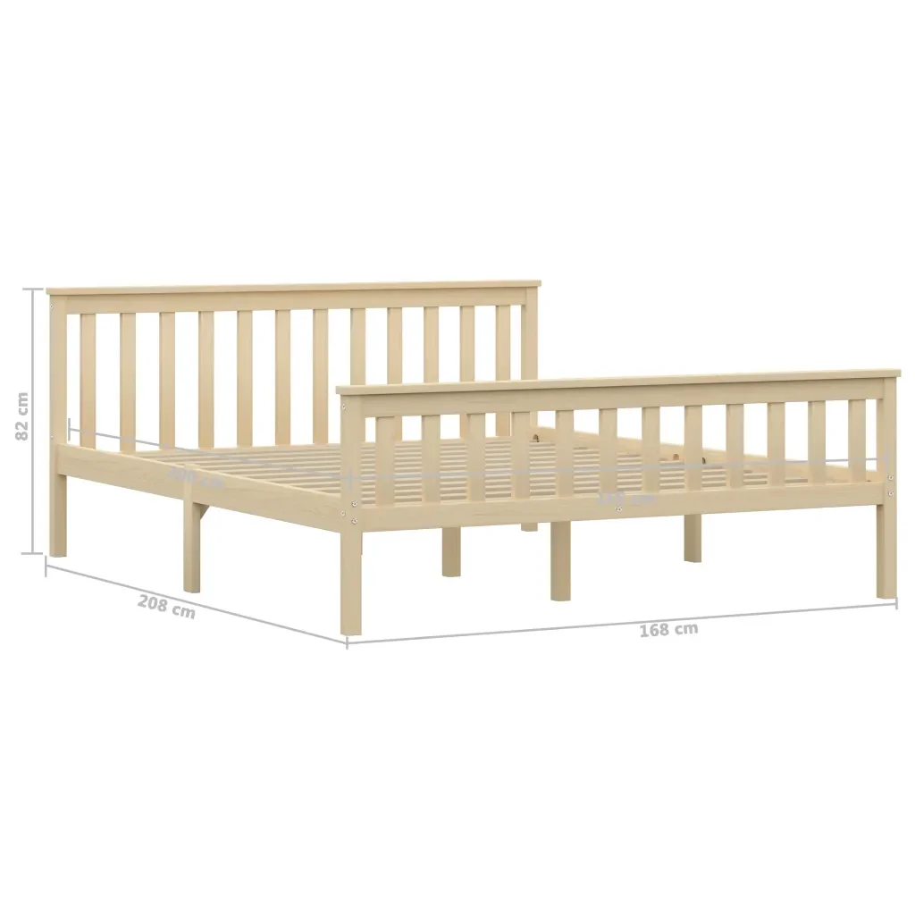 Letto matrimoniale | Letto per adulti | Giroletto senza Materasso Naturale 160x200 cm Legno di Pino - Image 6