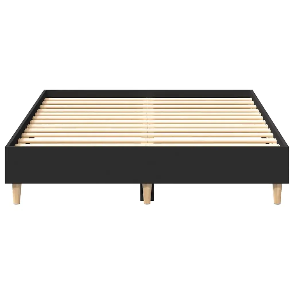 Letto matrimoniale | Letto per adulti | Giroletto senza Materasso Nero 120x190 cm in Legno Multistrato - Image 5