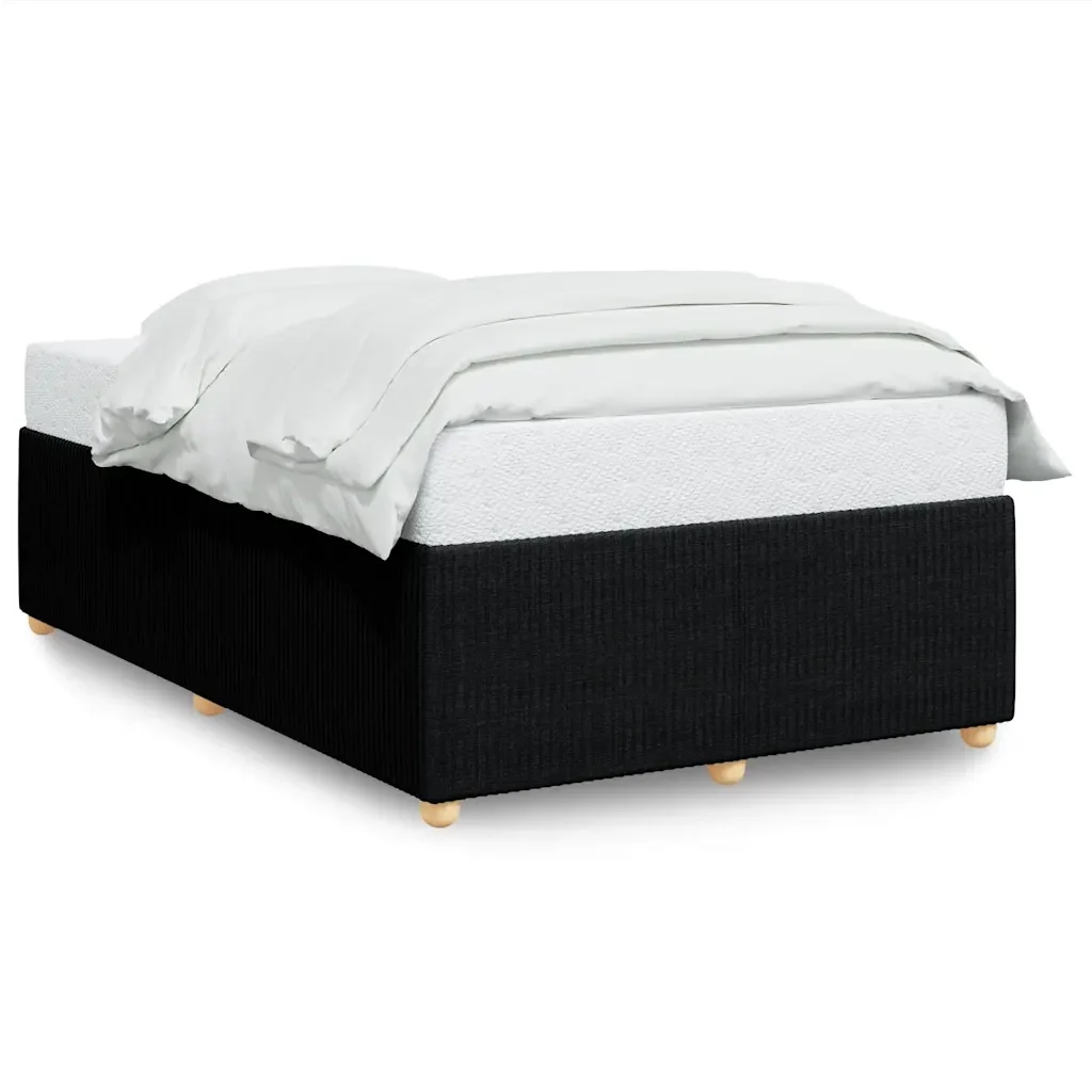 Letto matrimoniale | Letto per adulti | Giroletto senza Materasso Nero 120x190 cm in Tessuto