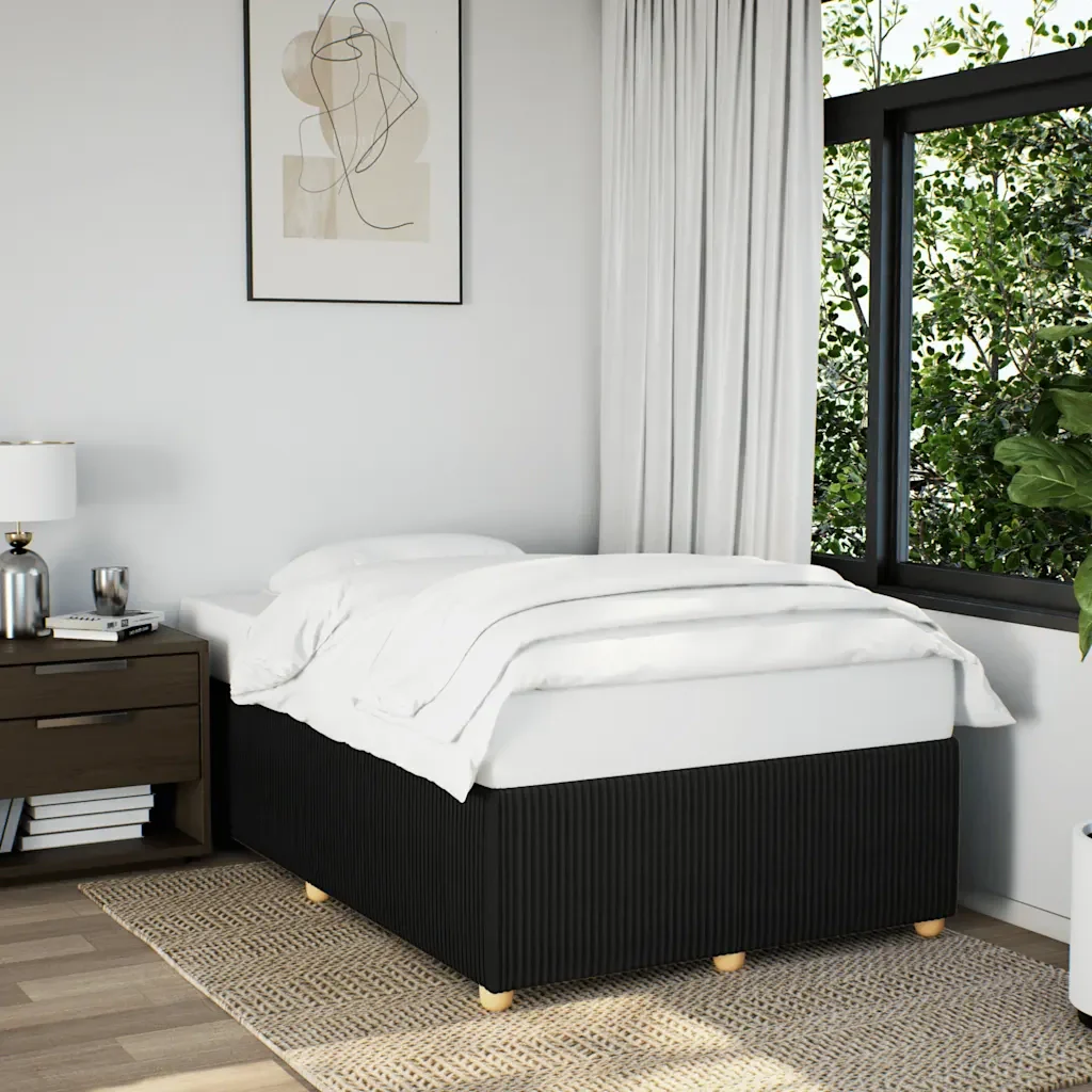 Letto matrimoniale | Letto per adulti | Giroletto senza Materasso Nero 120x190 cm in Tessuto - Image 2