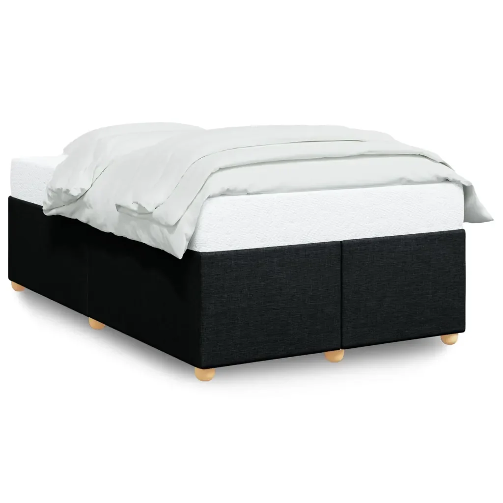 Letto matrimoniale | Letto per adulti | Giroletto senza Materasso Nero 120x190 cm in Tessuto
