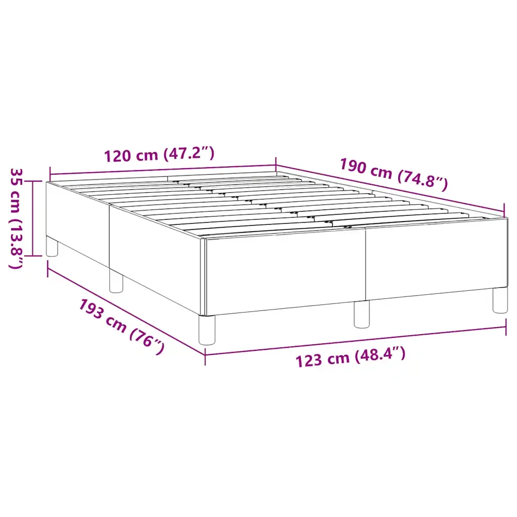 Letto matrimoniale | Letto per adulti | Giroletto senza Materasso Nero 120x190 cm in Tessuto - Image 9