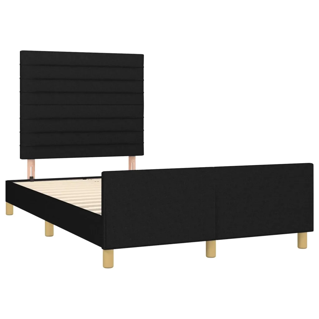 Letto matrimoniale | Letto per adulti | Giroletto senza Materasso Nero 120x190 cm in Tessuto - Image 4