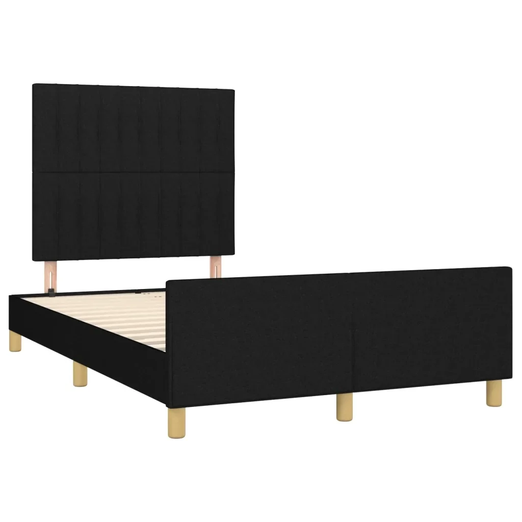 Letto matrimoniale | Letto per adulti | Giroletto senza Materasso Nero 120x190 cm in Tessuto - Image 3