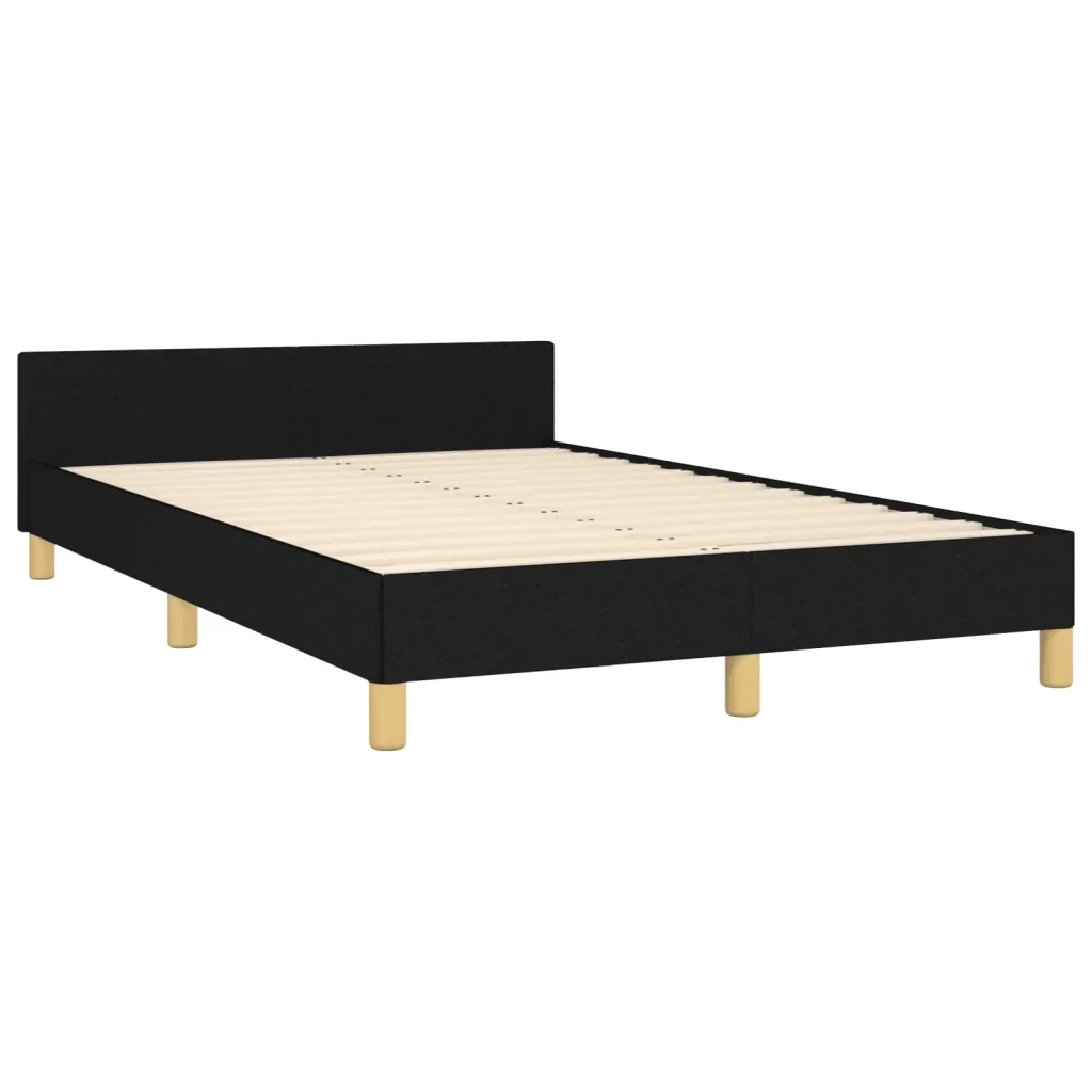 Letto matrimoniale | Letto per adulti | Giroletto senza Materasso Nero 120x190 cm in Tessuto - Image 5
