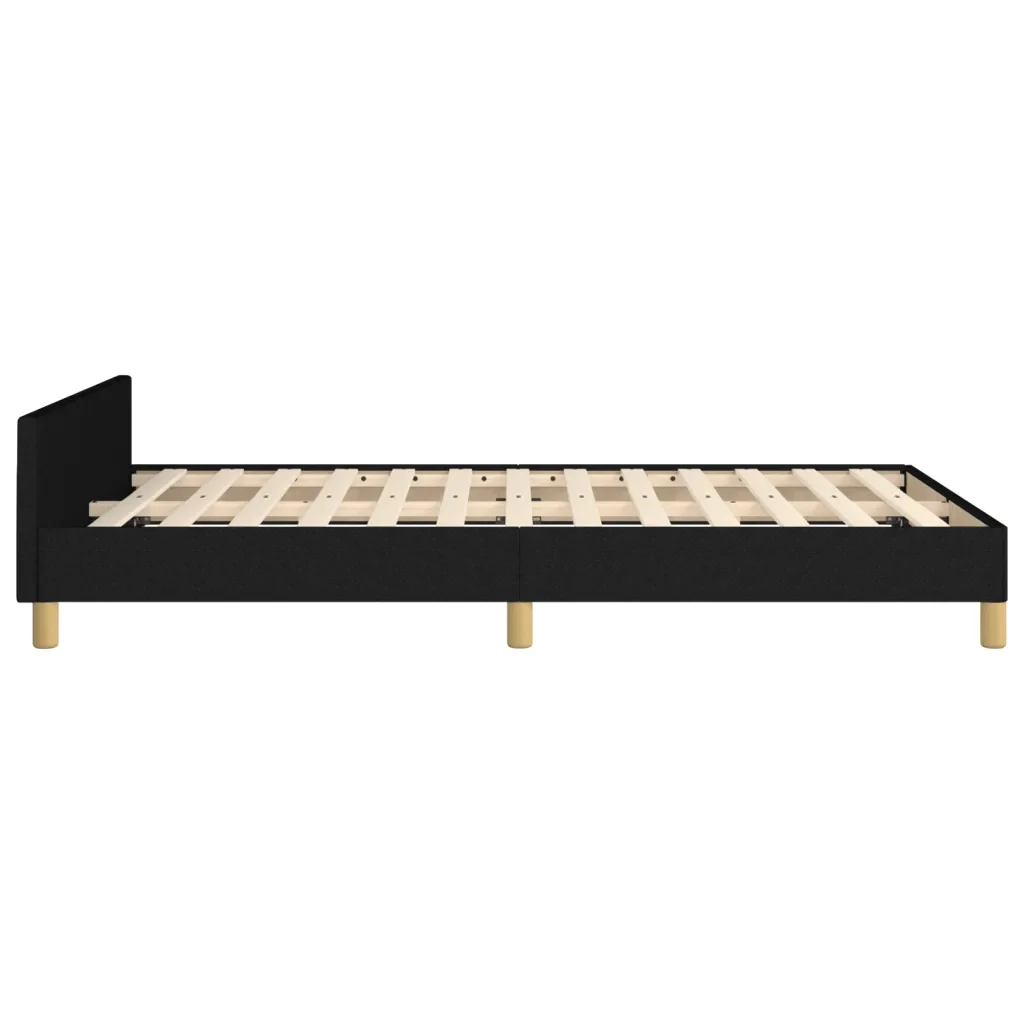Letto matrimoniale | Letto per adulti | Giroletto senza Materasso Nero 120x190 cm in Tessuto - Image 7