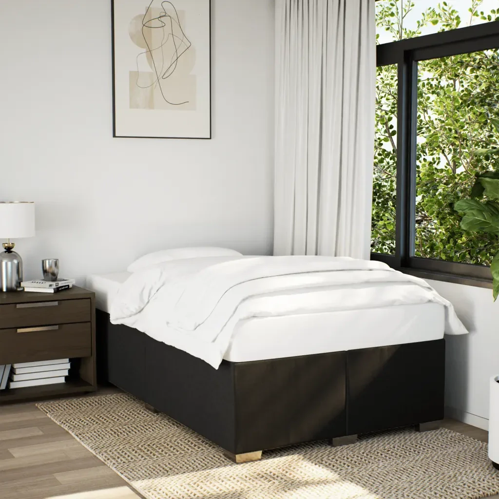 Letto matrimoniale | Letto per adulti | Giroletto senza Materasso Nero 120x190 cm in Tessuto - Image 2