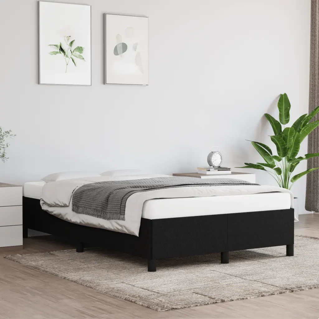 Letto matrimoniale | Letto per adulti | Giroletto senza Materasso Nero 120x190 cm in Tessuto - Image 2