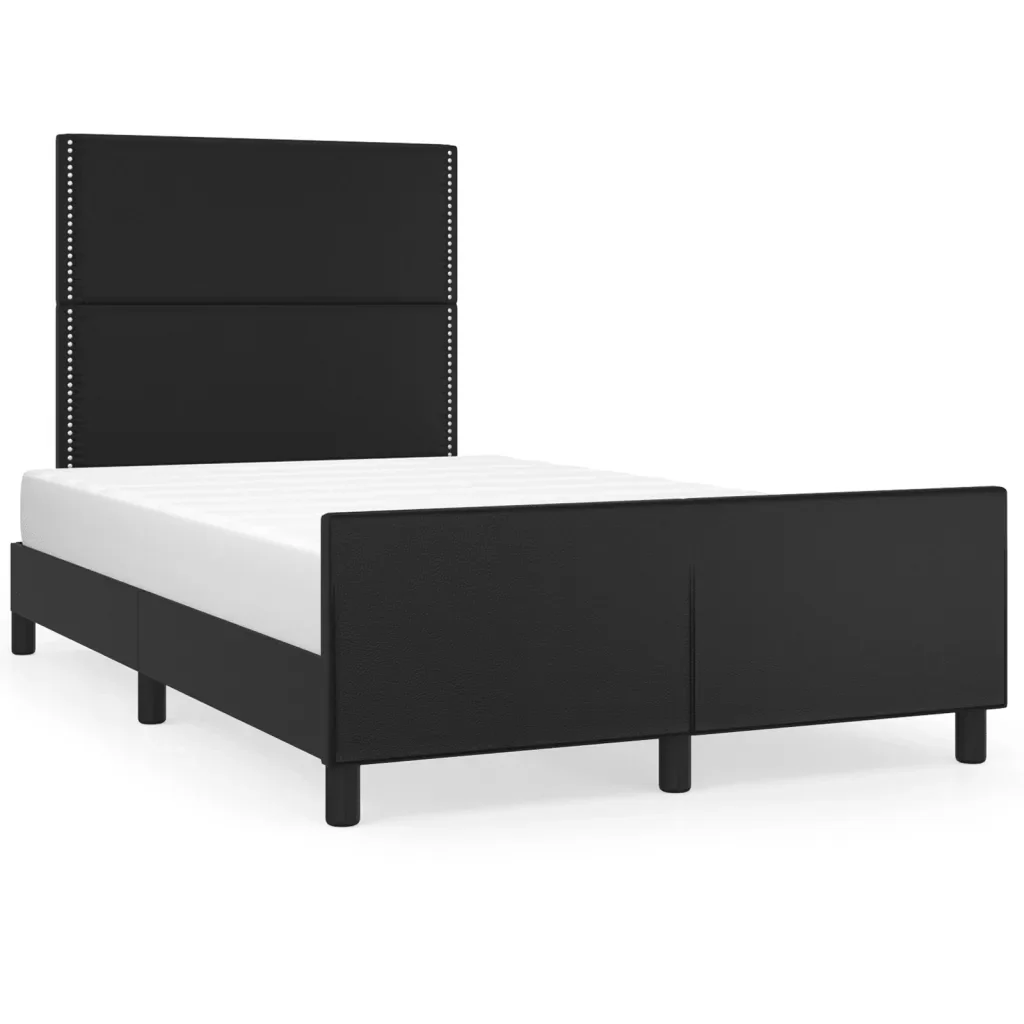 Letto matrimoniale | Letto per adulti | Giroletto senza Materasso Nero 120x190 cm Similpelle