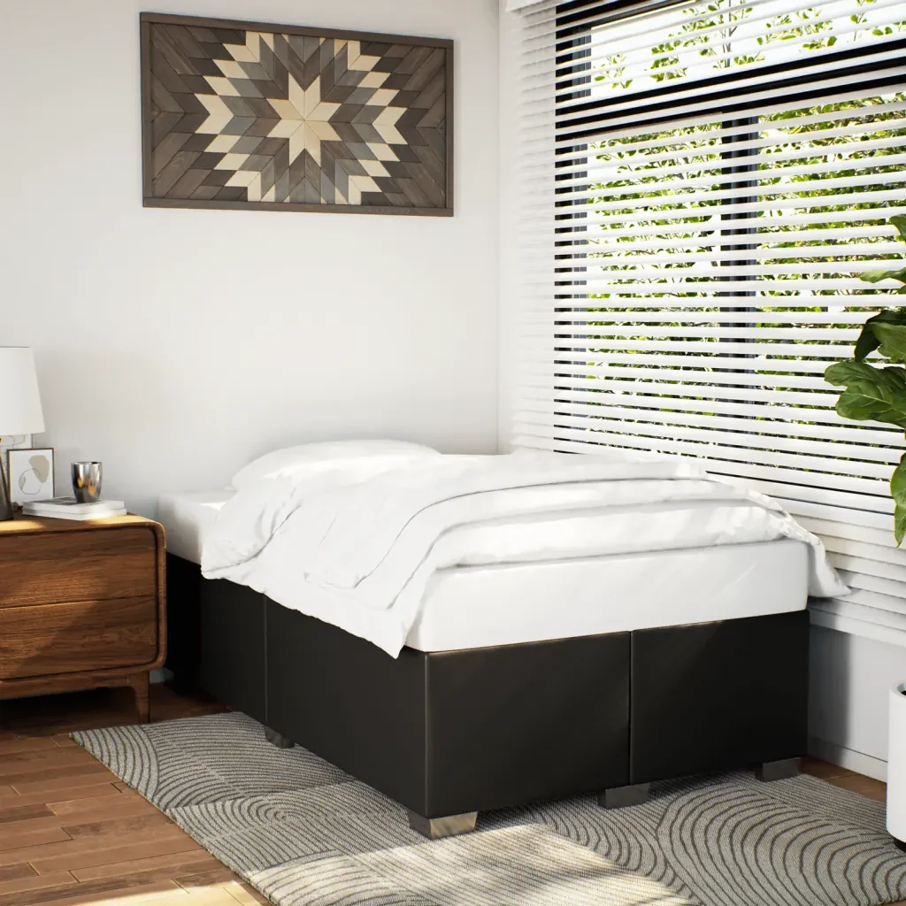 Letto matrimoniale | Letto per adulti | Giroletto senza Materasso Nero 120x190 cm Similpelle - Image 2