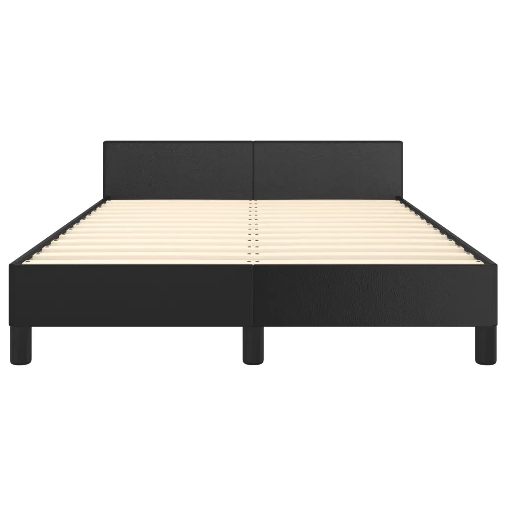 Letto matrimoniale | Letto per adulti | Giroletto senza Materasso Nero 120x190 cm Similpelle - Image 5