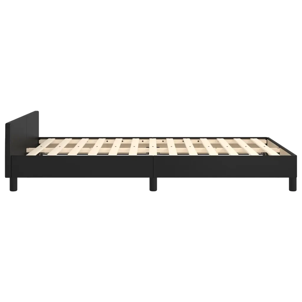 Letto matrimoniale | Letto per adulti | Giroletto senza Materasso Nero 120x190 cm Similpelle - Image 6