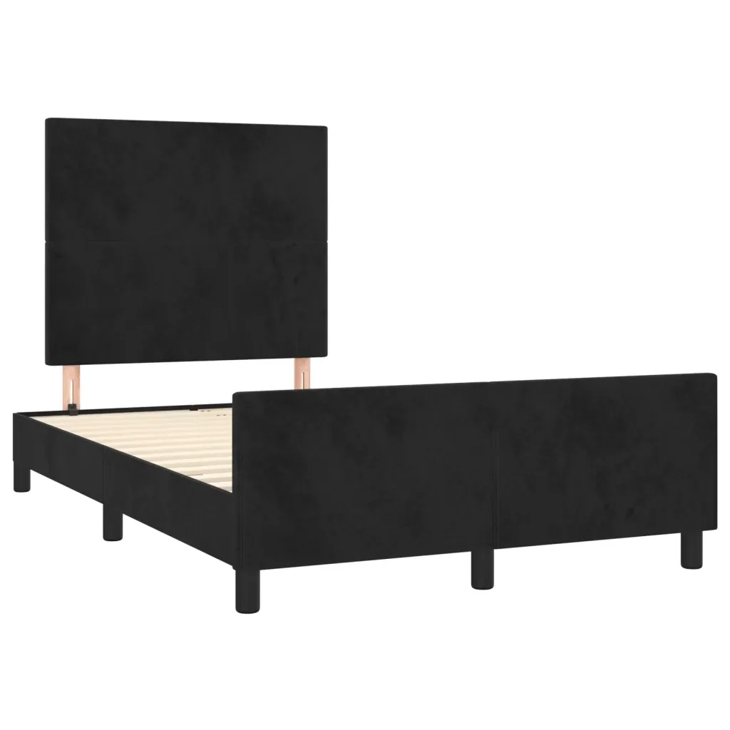 Letto matrimoniale | Letto per adulti | Giroletto senza Materasso Nero 120x190 cm Velluto - Image 3