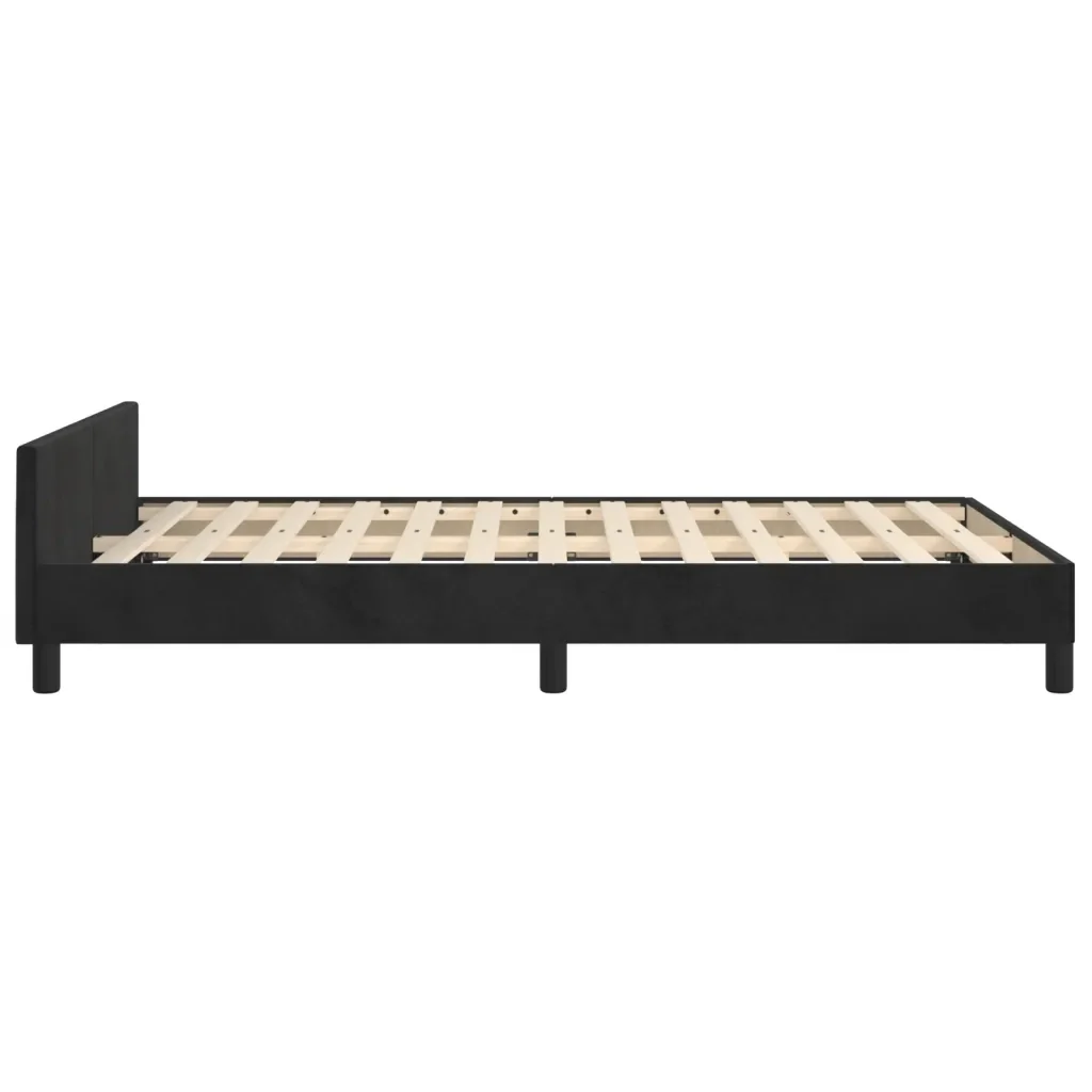 Letto matrimoniale | Letto per adulti | Giroletto senza Materasso Nero 120x190 cm Velluto - Image 7