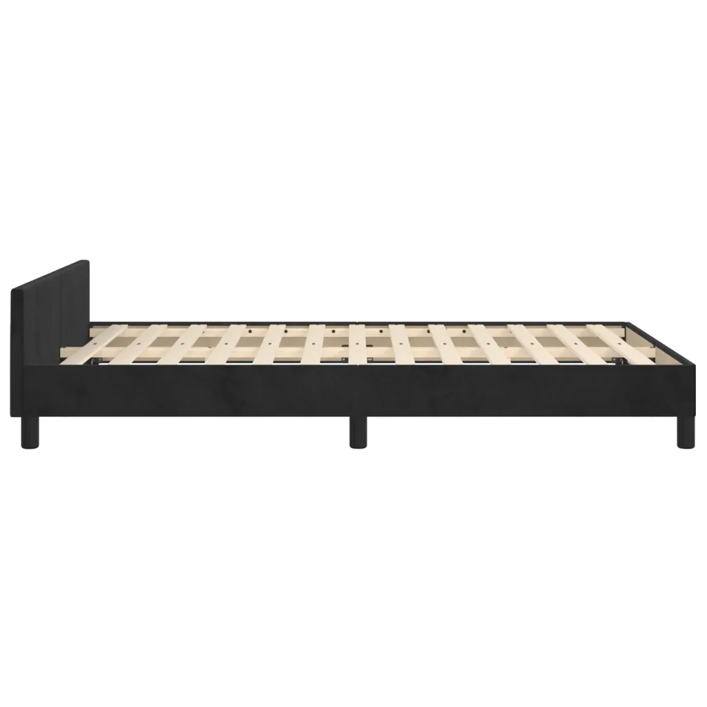 Letto matrimoniale | Letto per adulti | Giroletto senza Materasso Nero 120x190 cm Velluto - Image 7
