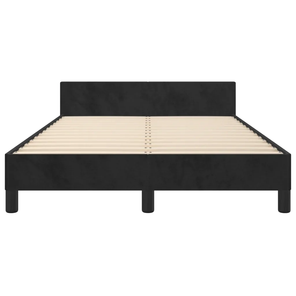 Letto matrimoniale | Letto per adulti | Giroletto senza Materasso Nero 120x190 cm Velluto - Image 6