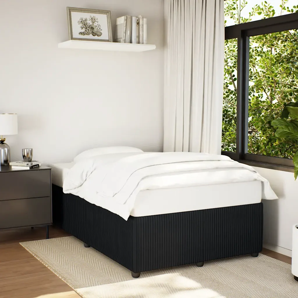 Letto matrimoniale | Letto per adulti | Giroletto senza Materasso Nero 120x190 cm Velluto - Image 2