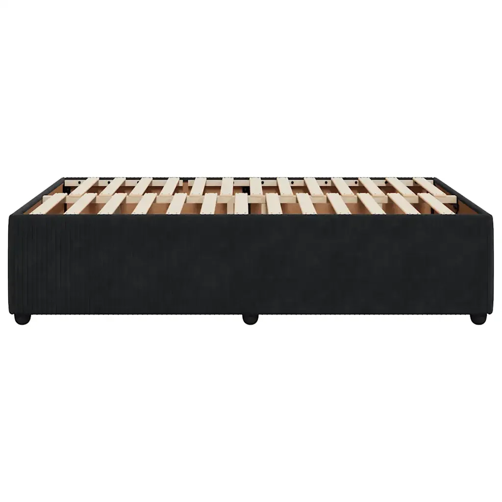 Letto matrimoniale | Letto per adulti | Giroletto senza Materasso Nero 120x190 cm Velluto - Image 5