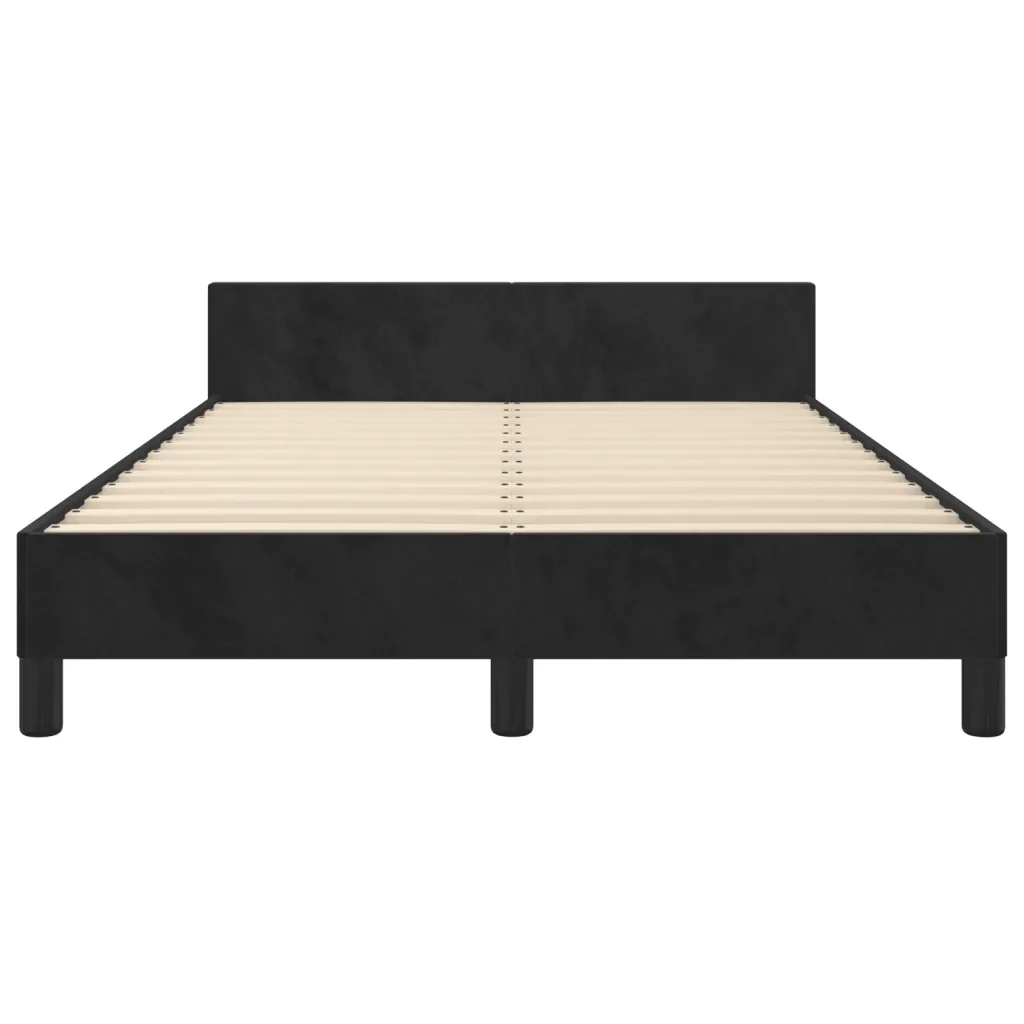 Letto matrimoniale | Letto per adulti | Giroletto senza Materasso Nero 120x190 cm Velluto - Image 5
