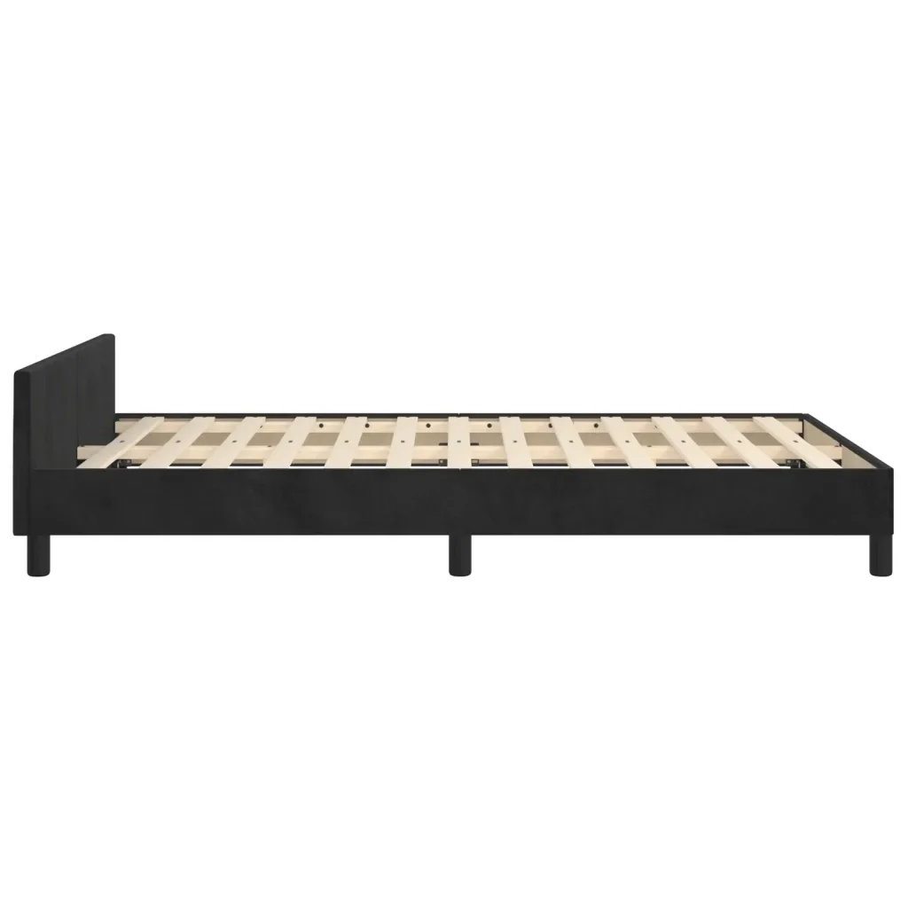 Letto matrimoniale | Letto per adulti | Giroletto senza Materasso Nero 120x190 cm Velluto - Image 6