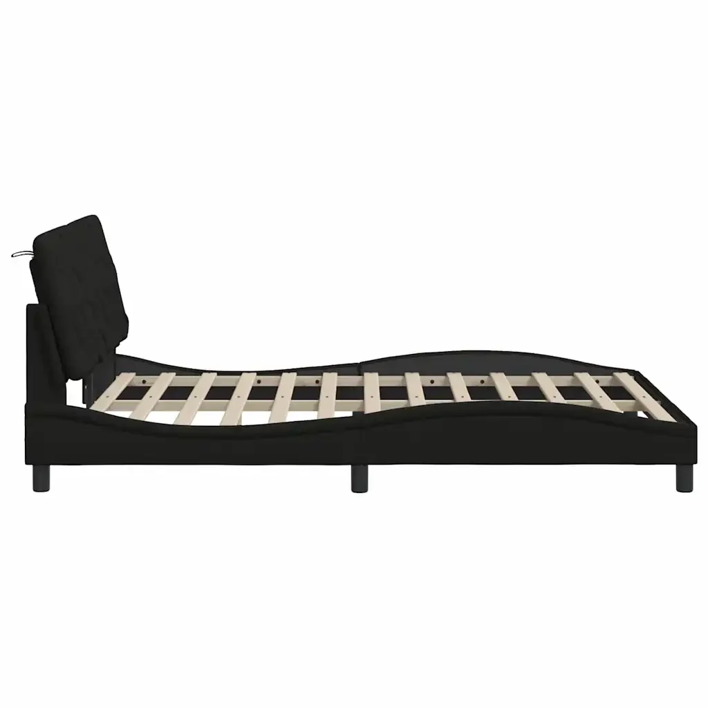 Letto matrimoniale | Letto per adulti | Giroletto senza Materasso Nero 120x200 cm Tessuto - Image 8