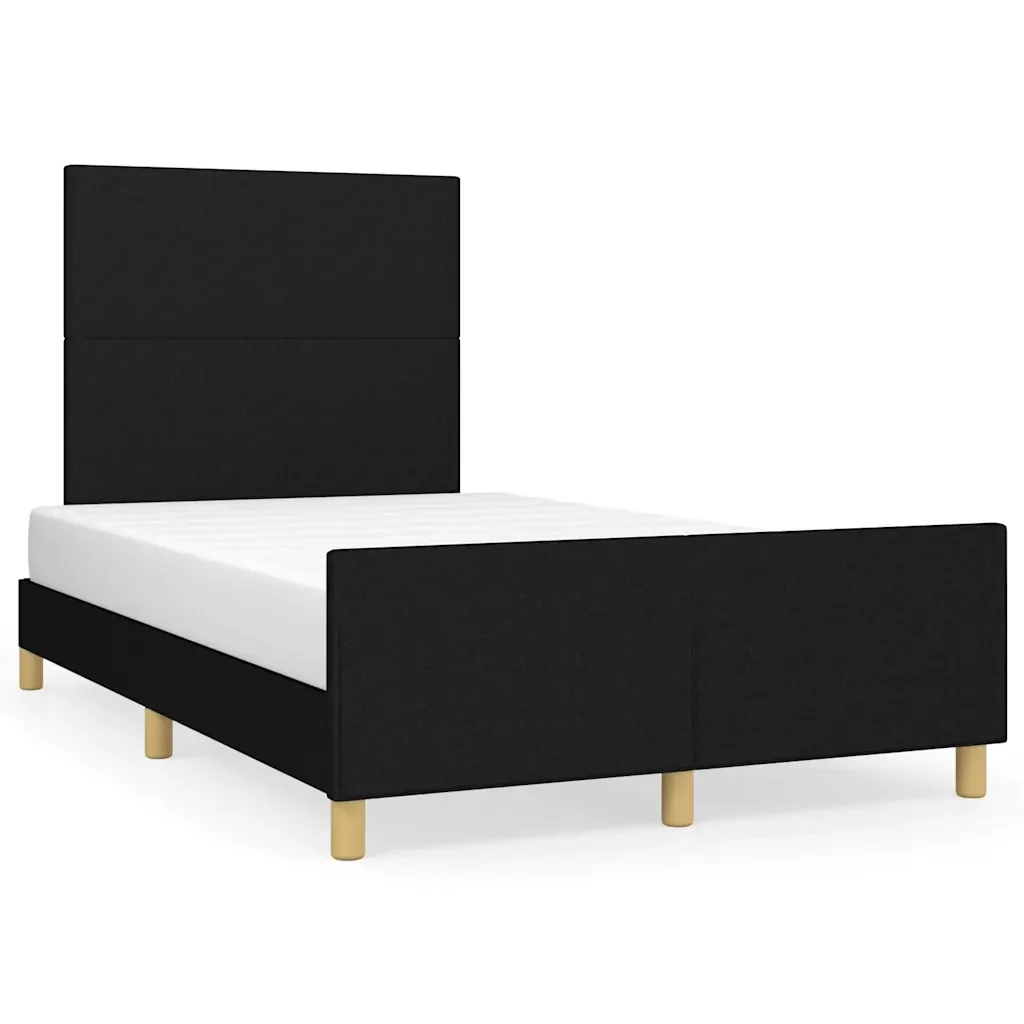 Letto matrimoniale | Letto per adulti | Giroletto senza Materasso Nero 120x200 cm Tessuto