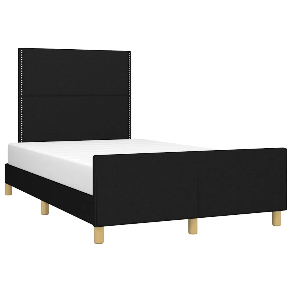 Letto matrimoniale | Letto per adulti | Giroletto senza Materasso Nero 120x200 cm Tessuto - Image 3