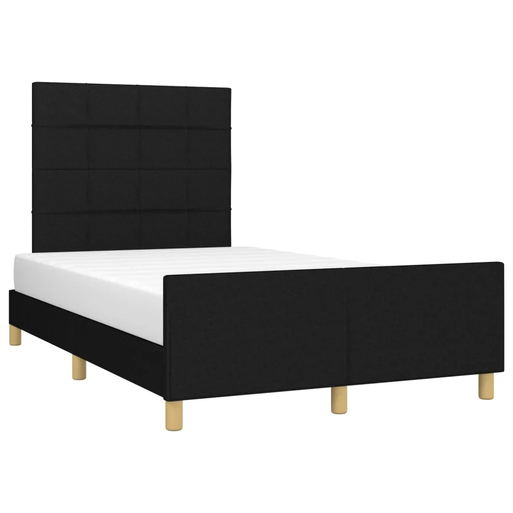 Letto matrimoniale | Letto per adulti | Giroletto senza Materasso Nero 120x200 cm Tessuto - Image 4