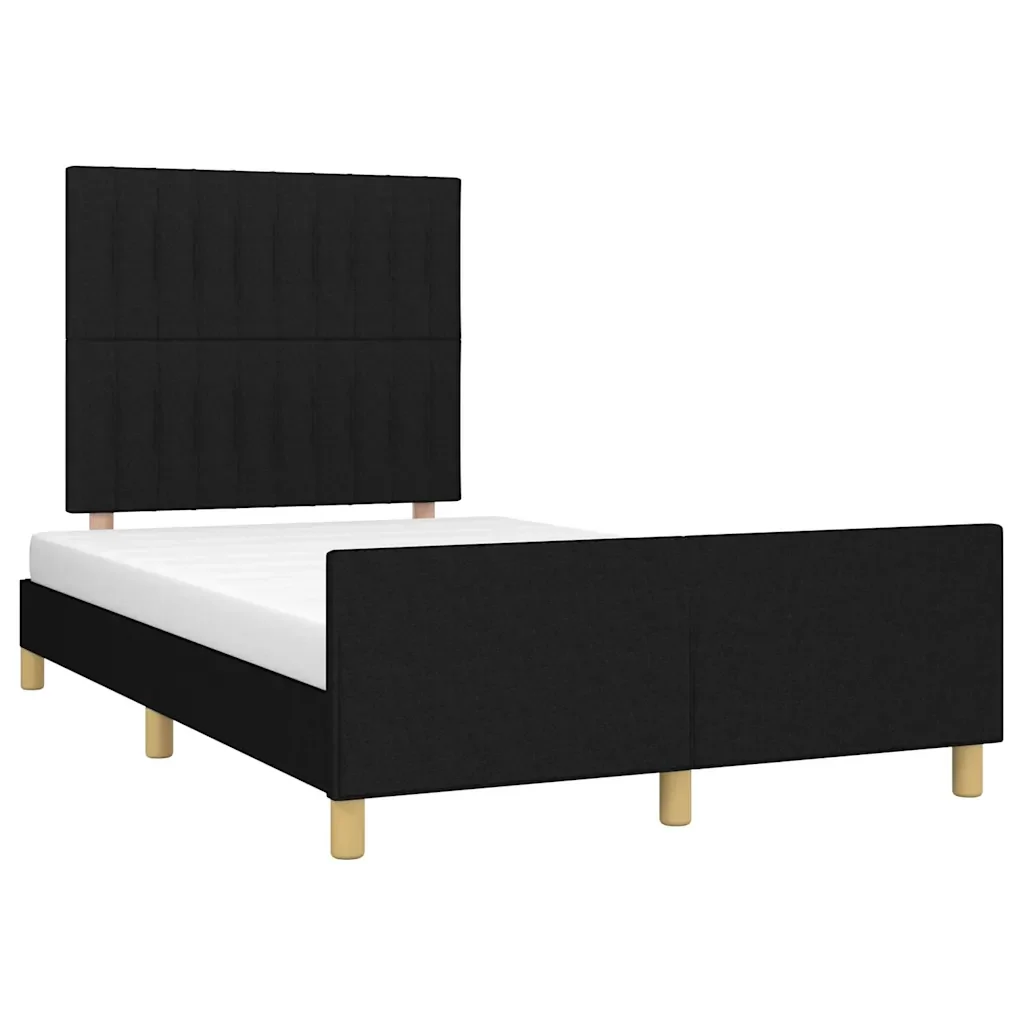 Letto matrimoniale | Letto per adulti | Giroletto senza Materasso Nero 120x200 cm Tessuto - Image 3
