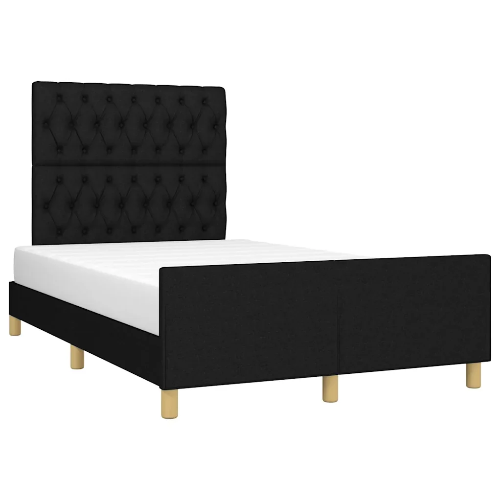Letto matrimoniale | Letto per adulti | Giroletto senza Materasso Nero 120x200 cm Tessuto - Image 3