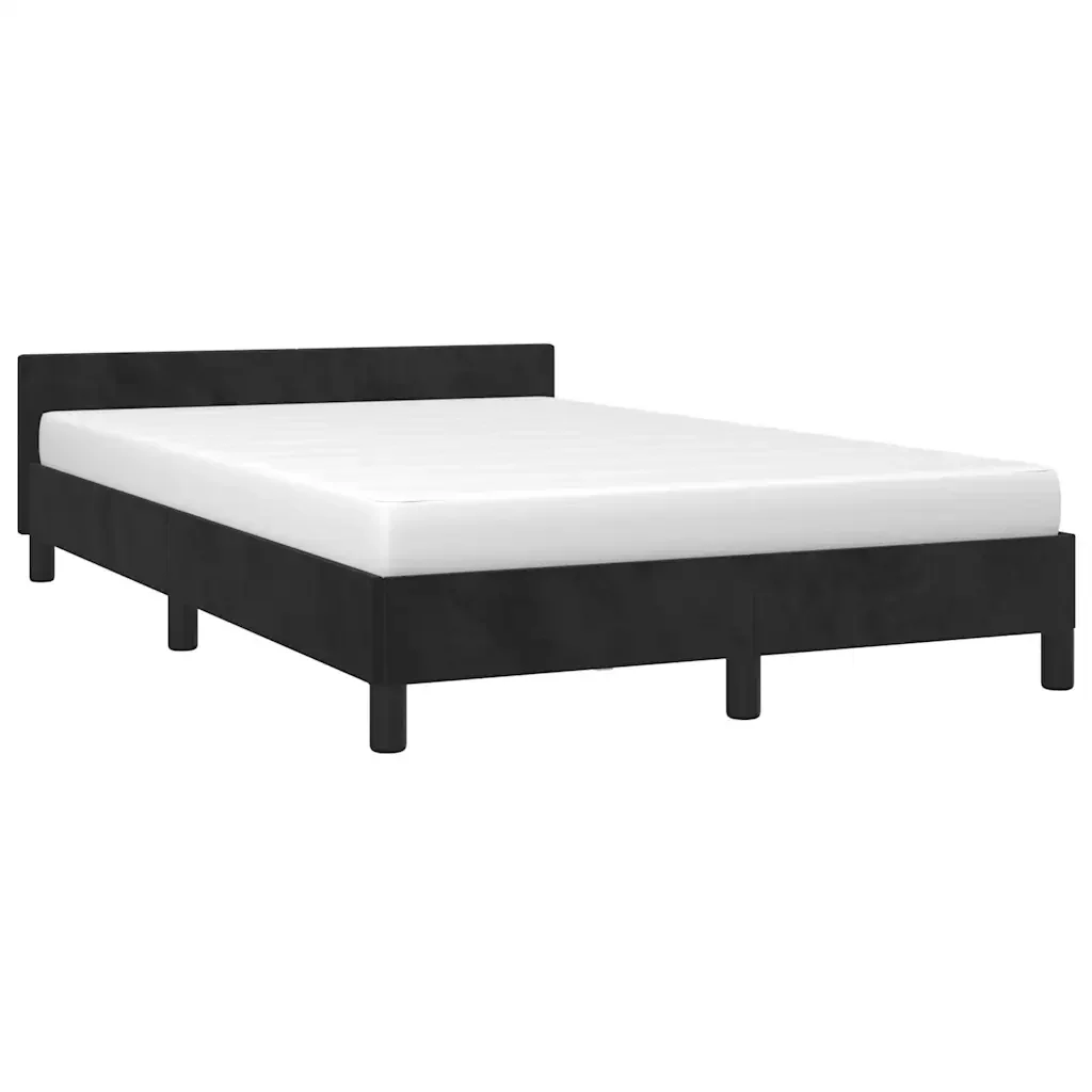 Letto matrimoniale | Letto per adulti | Giroletto senza Materasso Nero 120x200 cm Velluto - Image 3