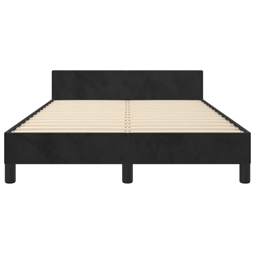 Letto matrimoniale | Letto per adulti | Giroletto senza Materasso Nero 120x200 cm Velluto - Image 6